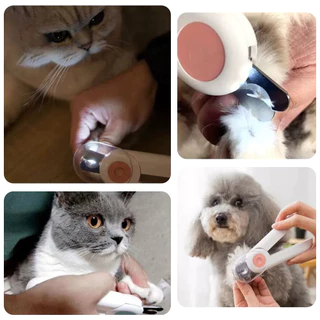 Petcho กรรไกรตัดเล็บแมว กรรไกรตัดเล็บสุนัข พร้อมไฟLED กรรไกรตัดเล็บสัตว์เลี้ยง พร้อมตะไบเหล็กเก็บซ่อน ป้องกันเลือดออก