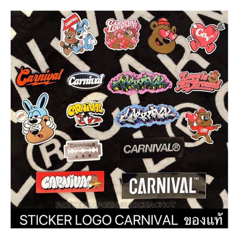 [ส่งด่วน กทม 🚗✨ใช้โค้ด30%ได้] สติ๊กเกอร์ STICKER LOGO CARNIVAL SS23 มือ1 ลิขสิทธิ์แท้