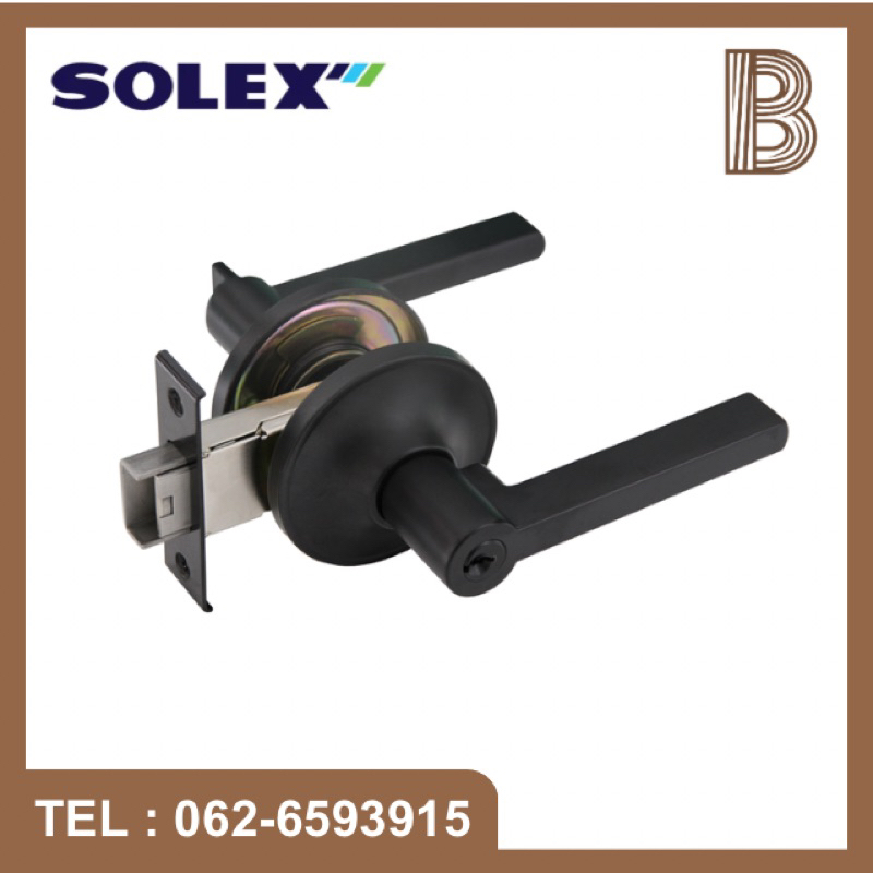 กุญแจมือจับก้านโยก SOLEXกุญแจมือบิด No.1805BLACK พร้อมกุญแจ (2 system Lever Hander &amp; Deadbolt Lockset)