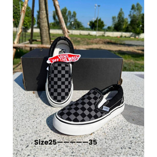 รองเท้าเด็กVans Slip-On Checkerboard ตารางหมากรุก Size.25-36 สินค้าพร้อมกล่อง มีเก็บปลายทาง รองเท้าผ้าใบเด็ก 99B025