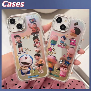 คูปองเคลม🎀เคสไอโ case for iphone 11 12 เครยอน ชินจัง โดราเอมอน เคส 14 13 12 11 pro max เคสโทรศัพท์เปลือกนิ่มกันกระแทก