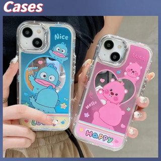 คูปองเคลม🎀คสไอโ case for iphone 11 12 ปลาการ์ตูนและบีเวอร์ตัวน้อย เคส 14 13 12 11 pro max durable mirror phone case