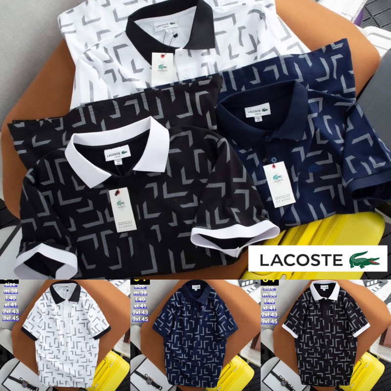 Polo Shirts 590 บาท เสื้อโปโลคอปก Lacoste Basic  ผ้า Cotton   | เสื้อคอปกผู้ชาย | เสื้อโปโล   ร้านค้าจัดส่งไว Men Clothes