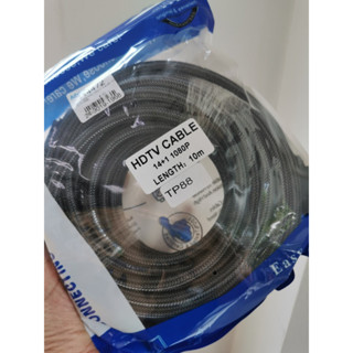 Cable HDMI (V.1.4) ยาว 10 เมตร สายส่งสัญญาณ HDMI (M/M) TOP TECH-สายถักดำ -TP88