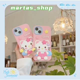 ❤️ส่งของขวัญ❤️ เคสไอโฟน 11 12 13 14 Pro Max HelloKitty แฟชั่น เรียบง่าย การ์ตูน สาวน่ารักหัวใจ Case for iPhone สาวน่ารัก