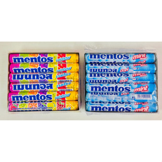 เมนทอส mentos ลูกอม ลูกอมเคี้ยว หนึบ แบบกล่อง มี12แท่ง