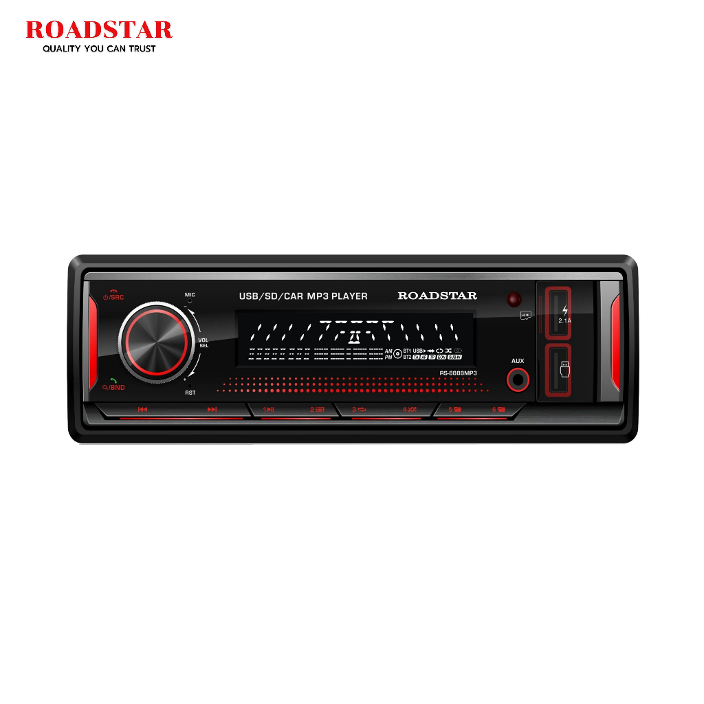 ROADSTAR รุ่น RS-8888MP3 เครื่องเสียงรถยนต์ วิทยุติดรถยนต์ MP3 1DIN มาพร้อมฟังก์ชั่นพิเศษ