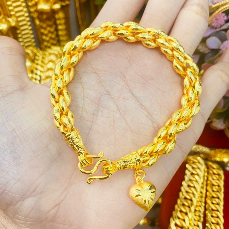 สร้อยข้อมือลายรวงข้าวจี้ข้าง