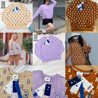 MLB SWEATER FIR WOMEN 💜🧡🤎 เสื้อแขนยาว เสื้อกันหนาวผู้หญิง