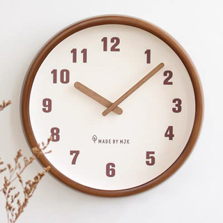 [ลด15%. โค้ด"J45GKF"] Brown Wooden Clock นาฬิกาแขวน นาฬิกามินิมอล นาฬิกาไม้ นาฬืกาแขวนผนัง