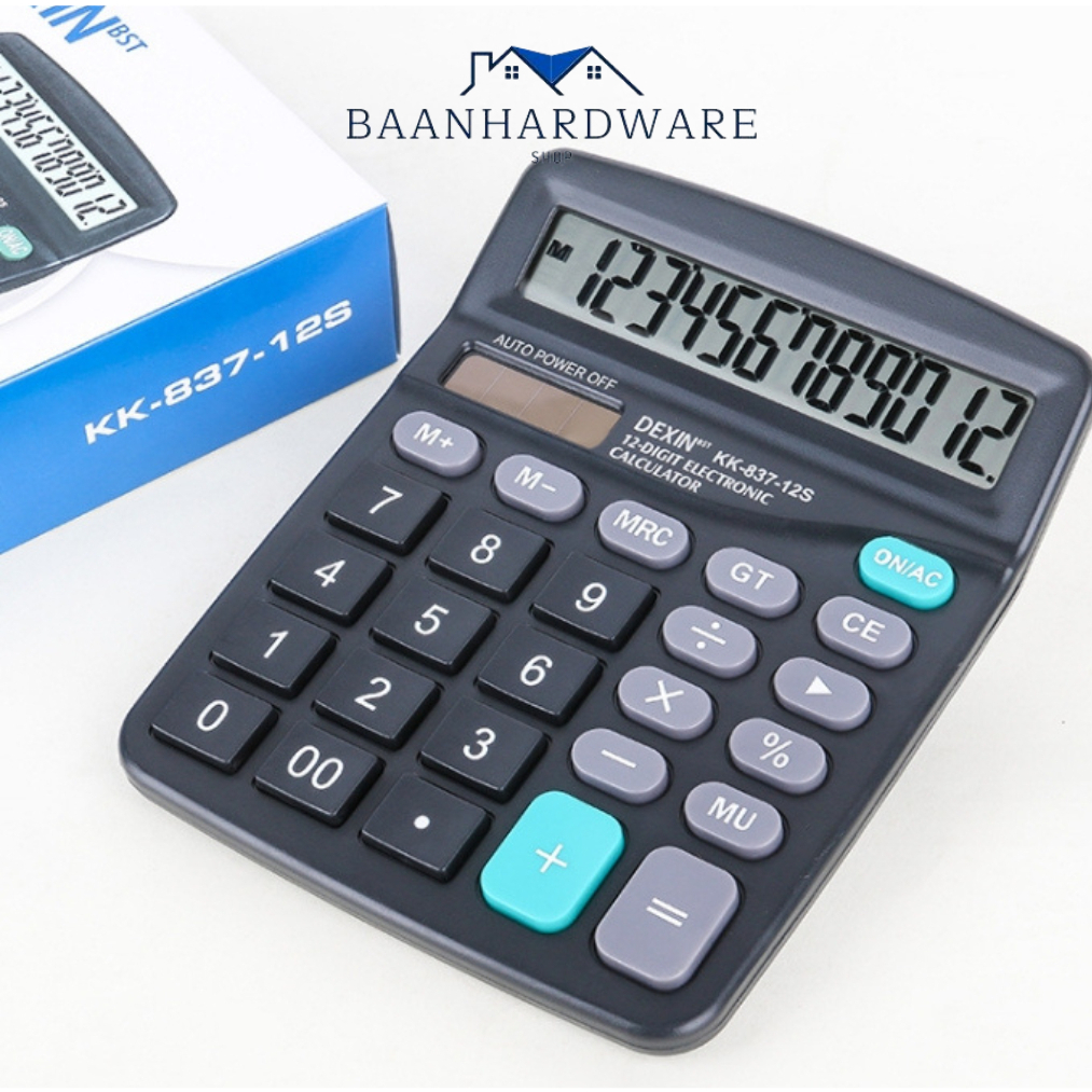 BAANHARDWARE เครื่องคิดเลข 12 หลัก สีดำ 12 Digits Electronic Calculator ER-E016