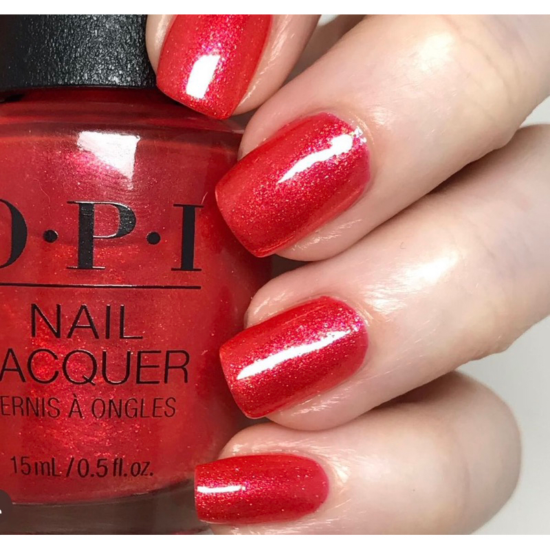 พร้อมส่ง OPI Heart and consoul NLD55 แดงสว่างสดใส วิ้งระยิบ มีเกล็ดชิมเมอร์วิ้งๆ ระยิบ heart and con-soul แท้ %