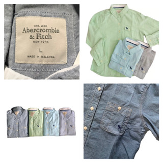 Abercrombie&amp;Fitch เสื้อเชิ้ต แขนยาว ผู้หญิง Cotton 100%