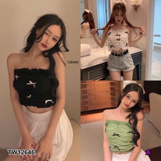 TW12646 เสื้อเกาะอกไหมพรม