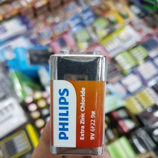 ถ่าน 9V  Philips Extra (6F22) ของใหม่ ของแท้ จำนวน 1ก้อน