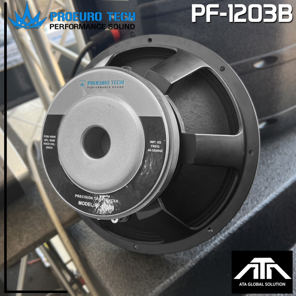 ดอกลำโพง 12 นิ้ว PROEURO TECH PF-1203B กำลังวัตต์ 600 วัตต์ 8 โอห์ม ว้อยซ์คอยล์ 3 นิ้ว PF1203B PF120