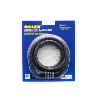 SOLEX เคเบิ้ลล็อครหัส No.C412 ยาว 1.2 เมตร น้ำเงิน แดง ดำ
