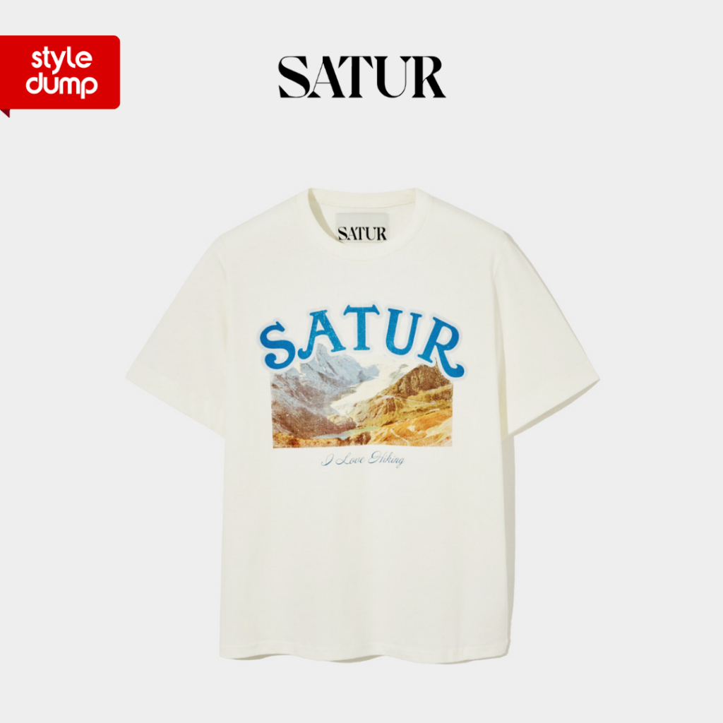 [Satur] Rock Canyon Graphic T-Shirts - Cream