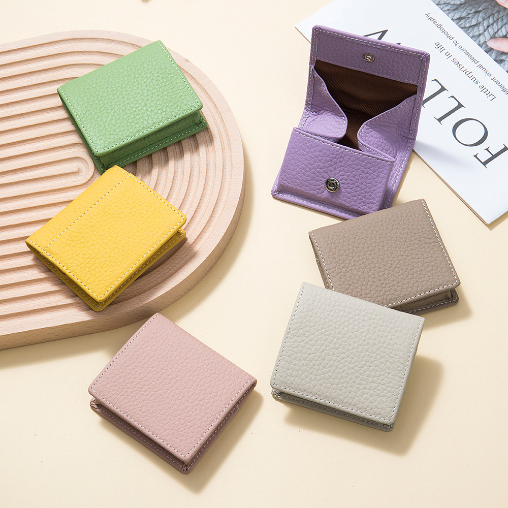 งานเกรดพรีเมี่ยม! หนังแท้ กระเป๋าสตางค์ใส่เหรียญ Coin Purse 11 สี W004
