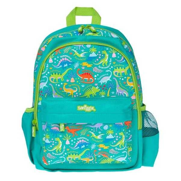 🎒Smiggle Backpacks Nursery bag กระเป๋าเป้ 🎒สมิกเกอร์ ขนาด 14-15 นิ้ว ลายNAME DINO เขียว พร้อมส่งในไทย 🛻