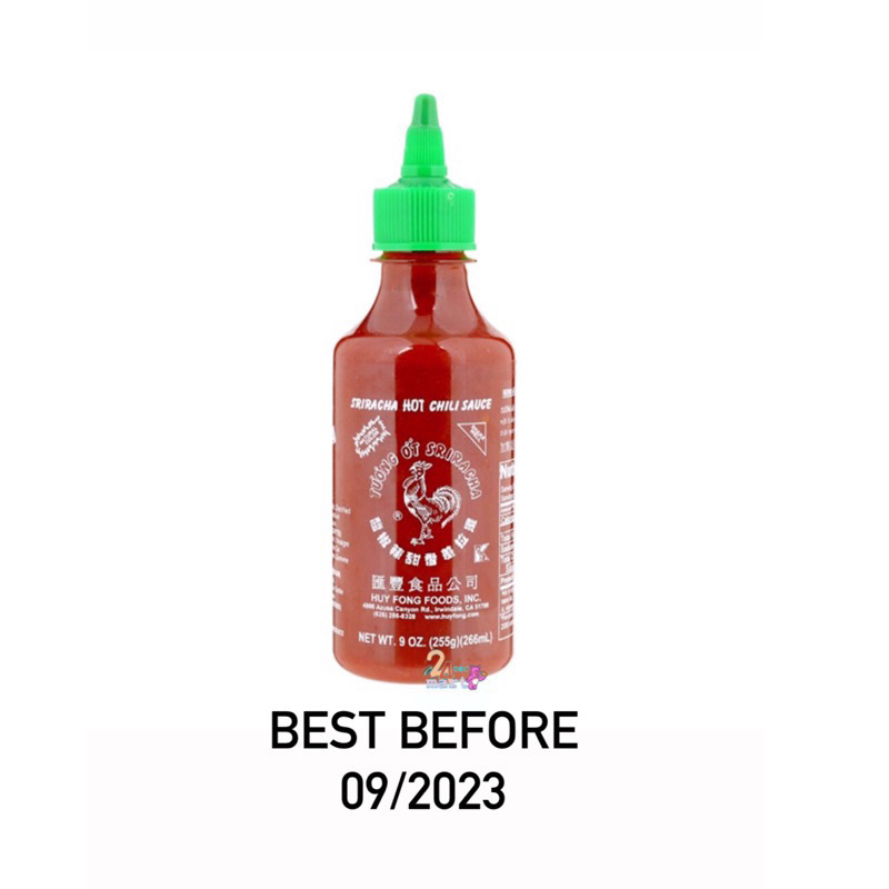 Sale!!! Best Before 30/09/2023 ซอสพริกคีโต ซอสศรีราชา ตราไก่ ขนาด 266 ml 482 g  Huy Fong Sriracha Ho