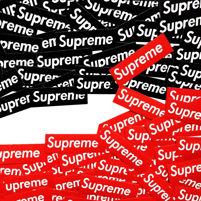 💥พร้อมส่ง💥50ชิ้น Sup Supreme sticker สติกเกอร์กันน้ำรูปแบบที่แตกต่างกัน สีแดง 25 ชิ้น สีดำ 25 ชิ้น