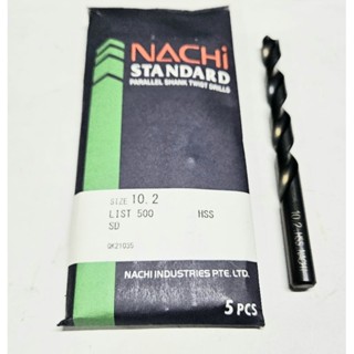 NACHI L500_10.2 MM ดอกสว่านเจาะเหล็ก สีดำ HSS 10.2 MM นาชิ NAX500_1020