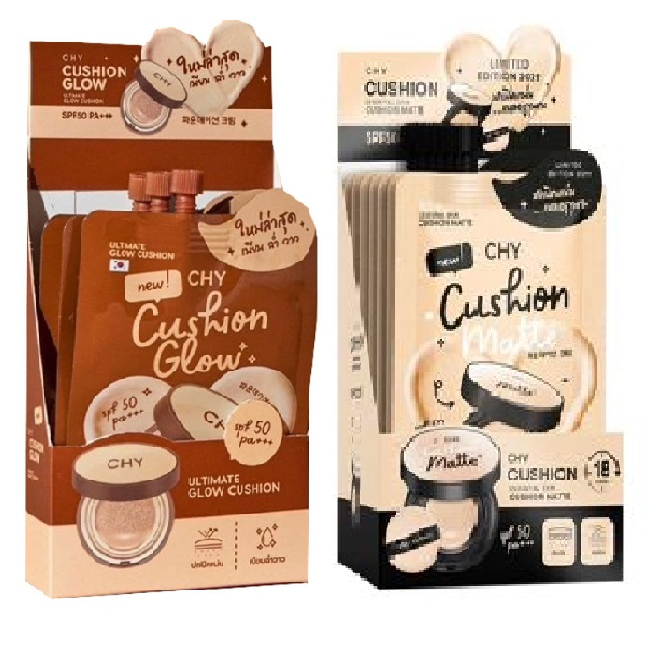 (ยกกล่อง/5ซอง) CHY Cushion Glow Ultimate and Cushion Matt spf 50 pa+++ คุชชั่นโกลว์อัลติเมทและคุชชั่