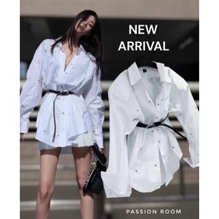 Passion room เสื้อเซิ้ต +เข็มขัด งานเกาหลีเทร์นใหม่ล่าสุดผ้า Cotton เนื้อดี  T-Shirtnista
