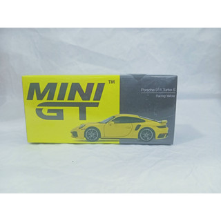 Porsche 911 Turbo S Racing Yellow 1:64 ยี่ห้อ MINI GT #497