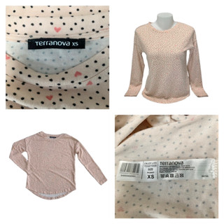 Terranova เสื้อคอกลมแขนยาว สีชมพูลายจุดขาว แขนยาว ผ้าไม่หนามาก ใส่สบายๆเลยค่ะ