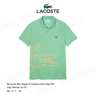 Lacoste เสื้อโปโลชาย รุ่น Lacoste Men’s Regular Fit Crocodile Print Cotton Piqué Polo Shirt Code: PH9739 10 TTF