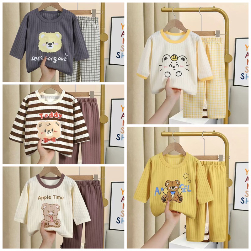พร้อมส่งจากไทย ชุดนอนเด็ก ผ้านิ่มใส่สบาย ชุดนอนเด็กผ้าร่อง ผ้านิ่มใส่สบาย ขนาด80-120