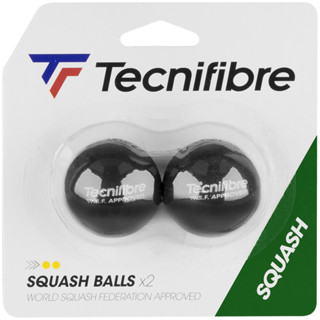 Tecnifibre ลูกสควอช 2 จุดเหลือง Tecnifibre Squash Balls Double Yellow Dot (Pack Of Two)