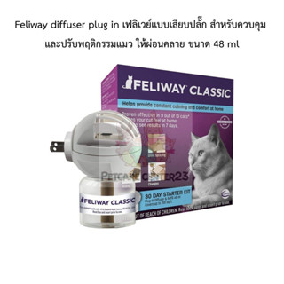 Feliway diffuser plug in เฟลิเวย์แบบเสียบปลั๊ก สำหรับควบคุม และปรับพฤติกรรมแมว ให้ผ่อนคลาย ขนาด 48 ml