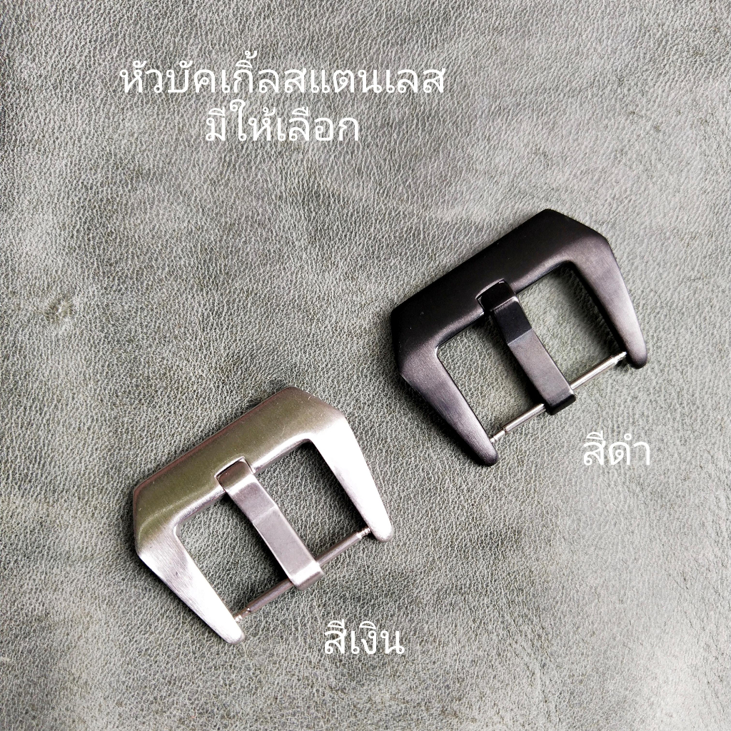 สายนาฬิกาหนังแท้ สีดำ #รุ่น X_Black งานhandemadeเย็บมือ มีขนาด 20mm. 22mm. 24mm. 26mm. 28mm.แถมฟรีสปริงสำรองและที่เปลี่ย