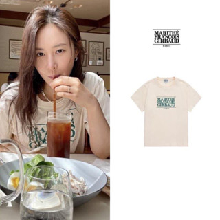 พร้อมส่ง 🇰🇷แท้ 💯% Marithe Francois Girbaud - Classic Logo Tee - Women Size S &amp; M สี Light Beige