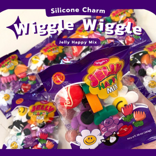 (พร้อมส่ง/แท้) Wiggle Wiggle Silicone Charm Jelly Happy Mix ตัวติดรองเท้า 6 ชิ้น