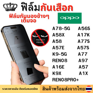 ฟิล์มกันมอง ฟิล์มกันเสือก OPPO A78-5G A56S A58X A17K A58 A77S A57E A57S  A97 A77 RENO8PRO+ RENO8 A57 A16E K9X A1X K9-5G