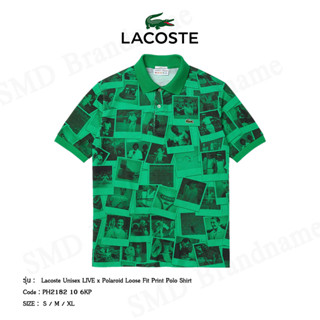 Lacoste เสื้อโปโล รุ่น Lacoste Unisex LIVE x Polaroid Loose Fit Print Polo Shirt Code: PH2182 10 6KP