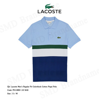 Lacoste เสื้อโปโลชาย รุ่น Lacoste Mens Regular Fit Colorblock Cotton Pique Polo Code: PH1889 10 9A0