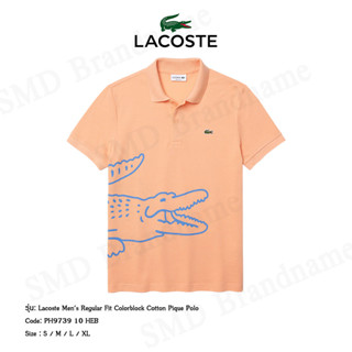 Lacoste เสื้อโปโลชาย รุ่น Men’s Lacoste Regular Fit Crocodile Print Cotton Pique Polo Code: PH9739 10 HEB