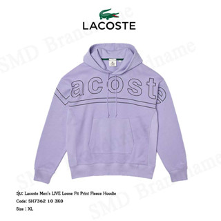 Lacoste เสื้อแขนยาวมีฮู้ด รุ่น Lacoste Men’s LIVE Loose Fit Print Fleece Hoodie Code: SH7362 10 3K0