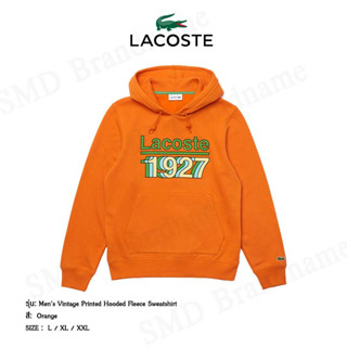 Lacoste เสื้อแขนยาวมีฮู้ด รุ่น Mens Vintage Printed Hooded Fleece Sweatshirt Code: SH7383 10 TV1