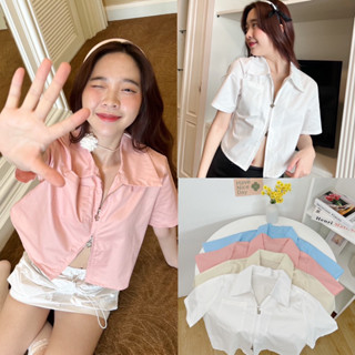 honey mood เสื้อเชิ้ตทรงครอปดีเทลหัวใจ🌻🐰