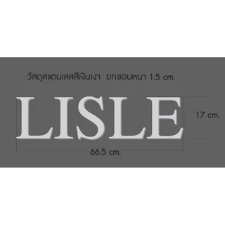 ป้ายตัวอักษรสแตนเลสสีเงินแฮร์ไลน์
