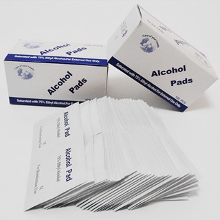 Alcohol pad แผ่นแอลกอฮอล์ 75% เช็ดทำความสะอาด แอลกอฮอล์แผ่น แผ่นทำความสะอาด ฆ่าเชื้อไวรัส 100 ชิ้น/กล่อง