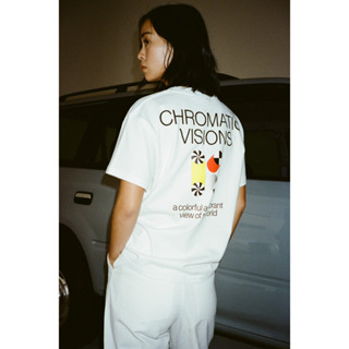 [KD6SEP5] เสื้อยืดสีขาว Oversize ผ้าหนา ลายพิมพ์ TEE CHROMATIC