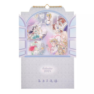 [Direct from Japan] Wall Hanging Calendar 2024 / Disney Die Cut Disney Princess Calendar＆Organizer 2024 Japan NEW