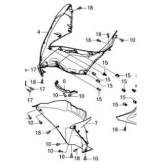 64503-K1Z-J10ZR ฝาครอบหน้าตัวกลาง Honda Pcx160 แท้ศูนย์